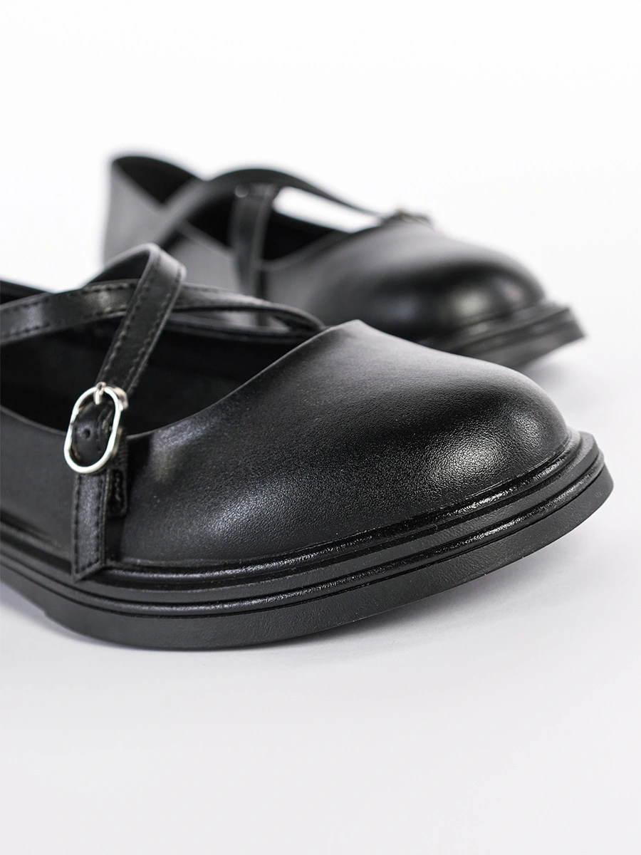 Туфли Мэри-Джейн черного цвета на низком каблуке